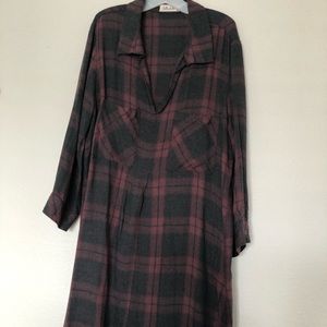 Bella Dahl red and black plaid dress